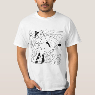 Surfa för surfasportar för katt roligt gulligt t shirt