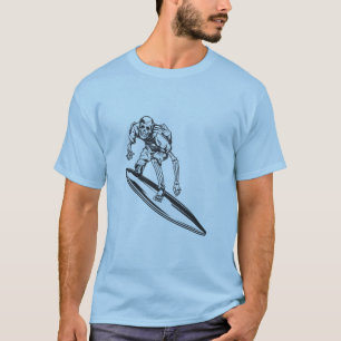 Surfa för Surfer Skeleton Vintage Design T Shirt