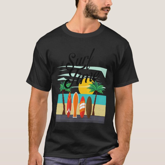 Surfa för Surfer Summer Surfing Vacation_3 T Shirt (Framsida)