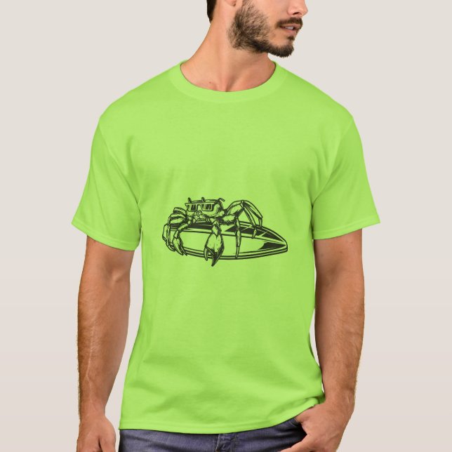 Surfa för Surfning Crab-Vintage T Shirt (Framsida)