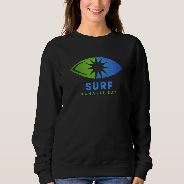 Surfa Hanalei Bay Kauai Surfing T Shirt (Framsida)