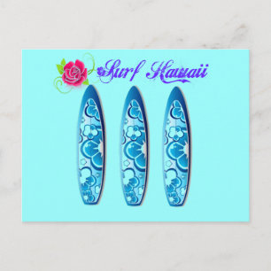 Surfa Hawaii Surfboard Vykort