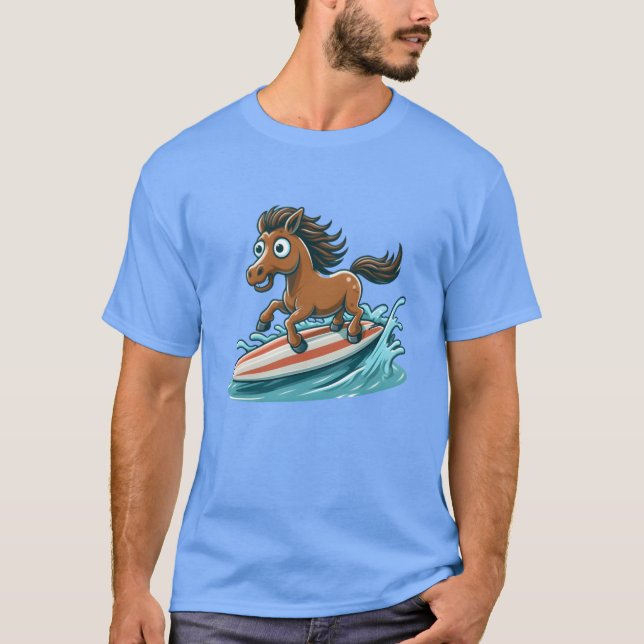 Surfa Horse-gåva T Shirt (Framsida)