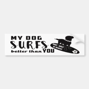 Surfa Hundar Hawaii Bumper Sticker Bildekal