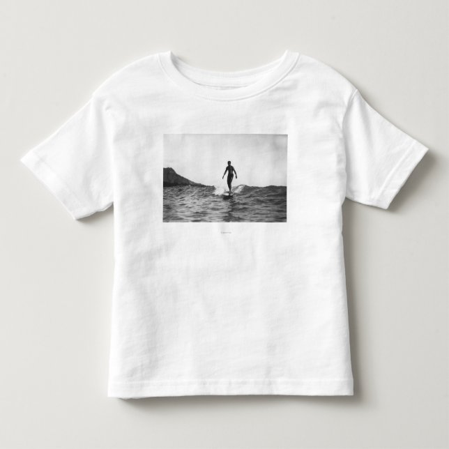 Surfa i den Honolulu Hawaii Longboard surfaren T-shirt (Framsida)