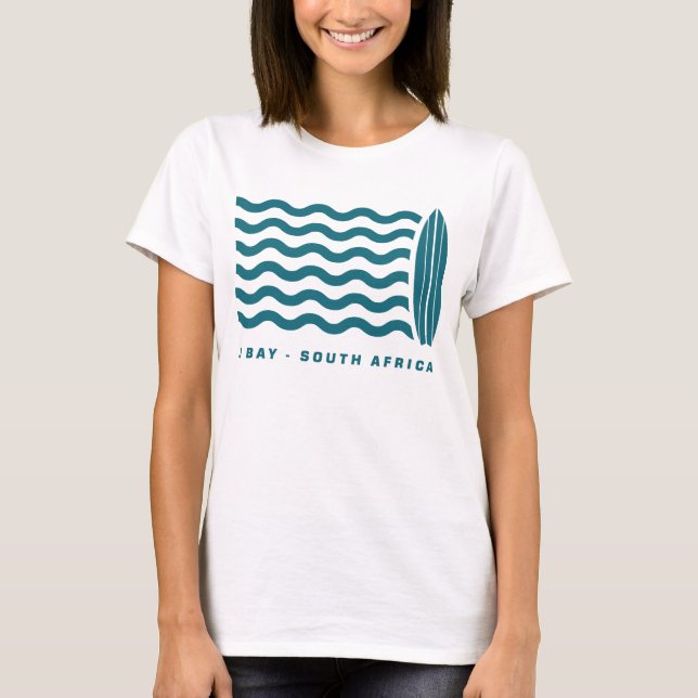Surfa Jeffreys Bay South Afrika Tee Shirt (Framsida)