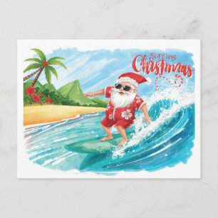 Surfa julen i Hawaii Tropisk tomte julhelg Helg Vykort