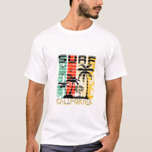 Surfa Kalifornien Retro Handflatan Träd T Shirt