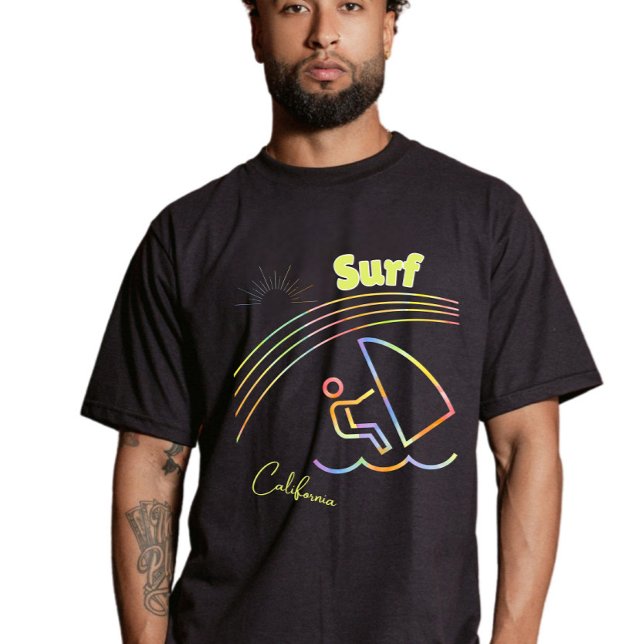 Surfa Kalifornien - Ride Vågar i Stil T Shirt (Skapare uppladdad)
