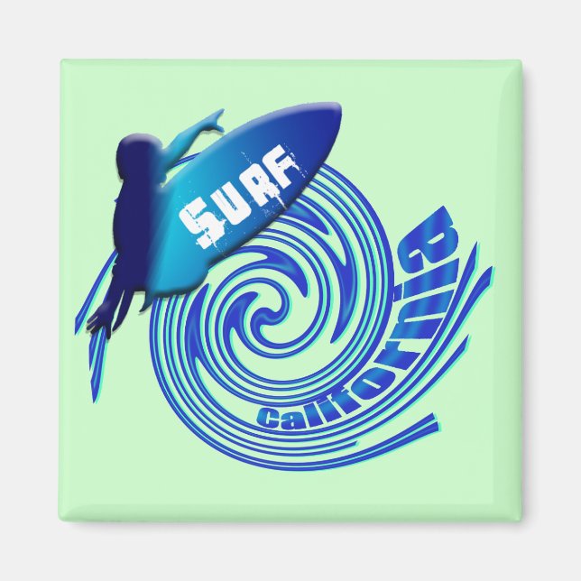 Surfa Kaliforniska surfare-gåvor Magnet (Framsidan)