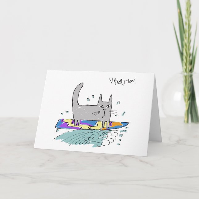 Surfa katthälsningkortet helgkort (Framsida)