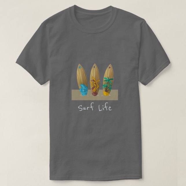 Surfa Life slogan Retro surfboard trio Summer T Shirt (Design framsida)