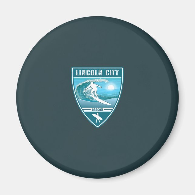 Surfa Lincoln City Oregon Magnet (Framsidan)