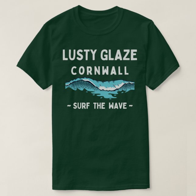 Surfa Lusty Glaze Cornwall Surfa the Wave T Shirt (Design framsida)