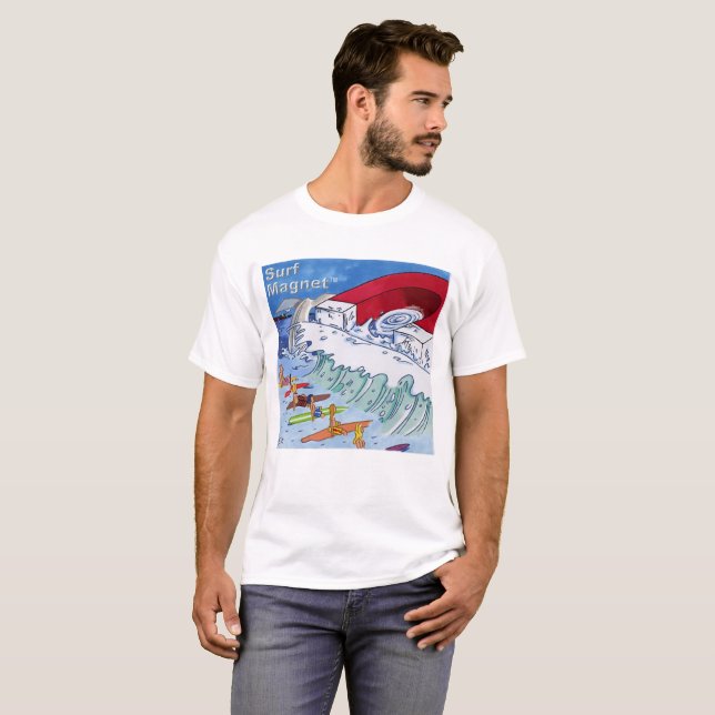 Surfa Magnet manar vit T-shirt (Hel framsida)
