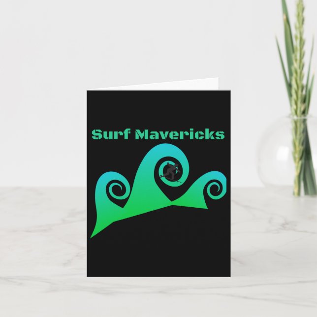 Surfa Mavericks Surfing California Beacher Kort (Framsida)