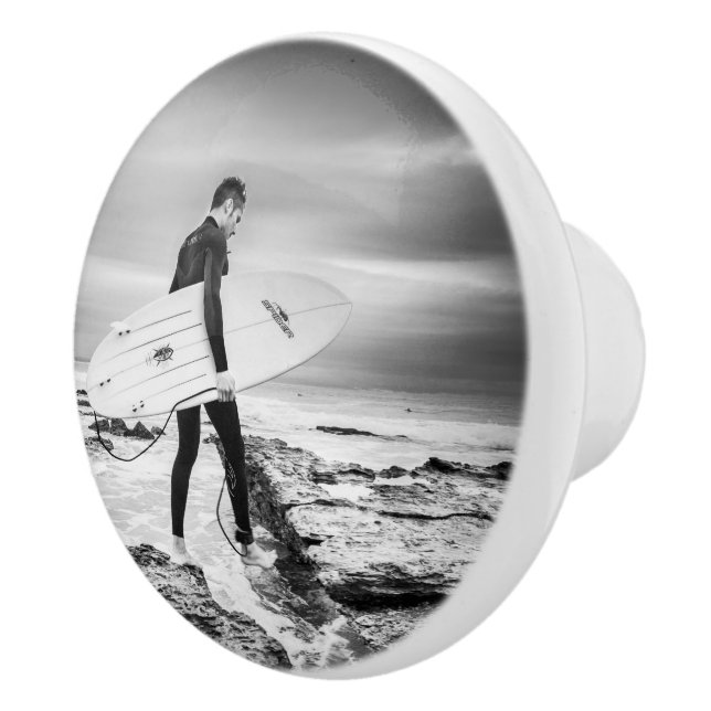 Surfa med bräde på Beach Ceramic Knob Knopp (Höger)
