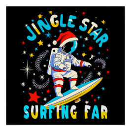 Surfa med tomten i den kosmetiska Äventyr-designen Perfect Poster