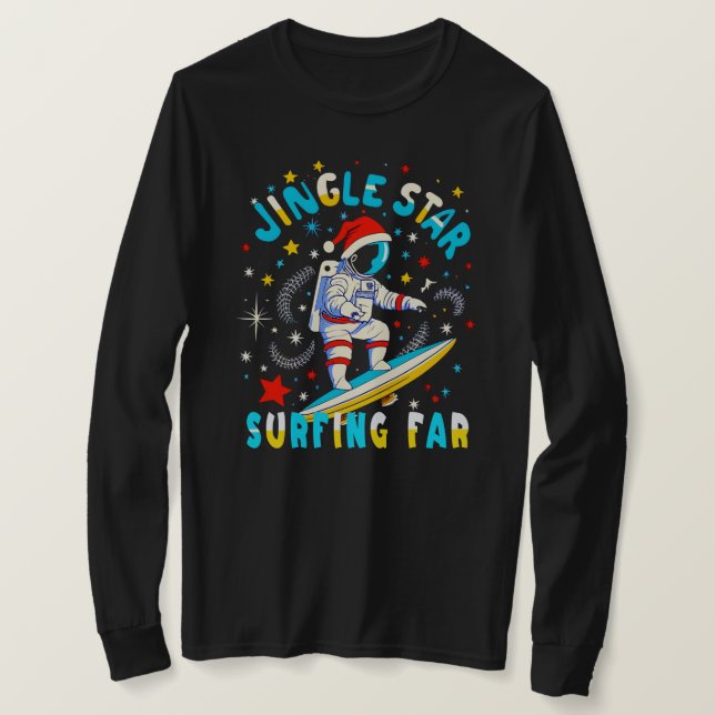 Surfa med tomten i den kosmetiska Äventyr-designen T Shirt (Design framsida)