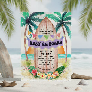 Surfa och sjötransport Baby ombord på babyskor f Inbjudningar