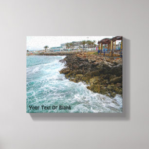 Surfa och Sten - Nahariya, Israel Canvastryck