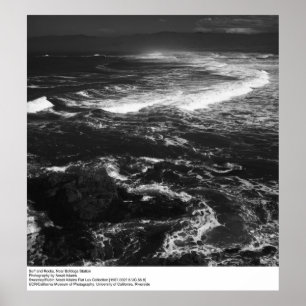 Surfa och Sten, nära Bodega Station av Ansel Adams Poster