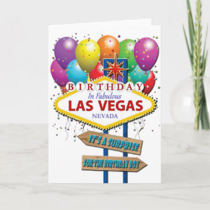 Surfa på Las Vegas-kortet på födelsedagen Kort