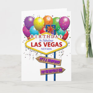 Surfa på Las Vegas-kortet på födelsedagen Kort
