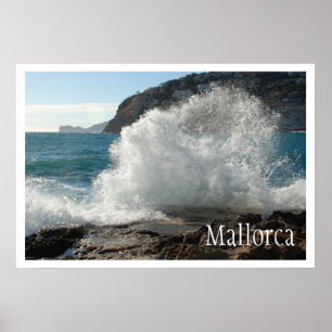 Surfa på Sten, Mallorca, Spanien Poster