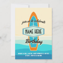 Surfa på strandfödelsedag