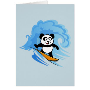 Surfa pandaen hälsningskort