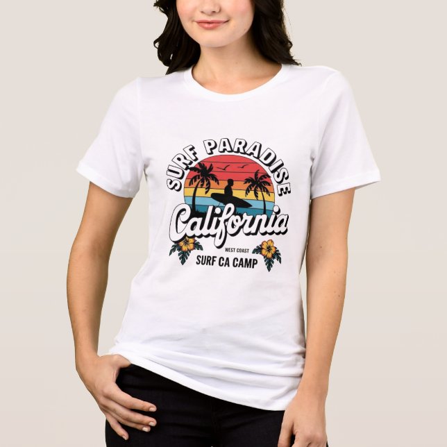 Surfa Paradise California Unisex Softstyle T Shirt (Framsida)