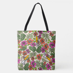 Surfa Pareau Hawaiian Hibiscus Surfing Beach Bag Tygkasse