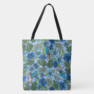 Surfa Pareau Hawaiian Hibiscus Surfing Beach Bag Tygkasse