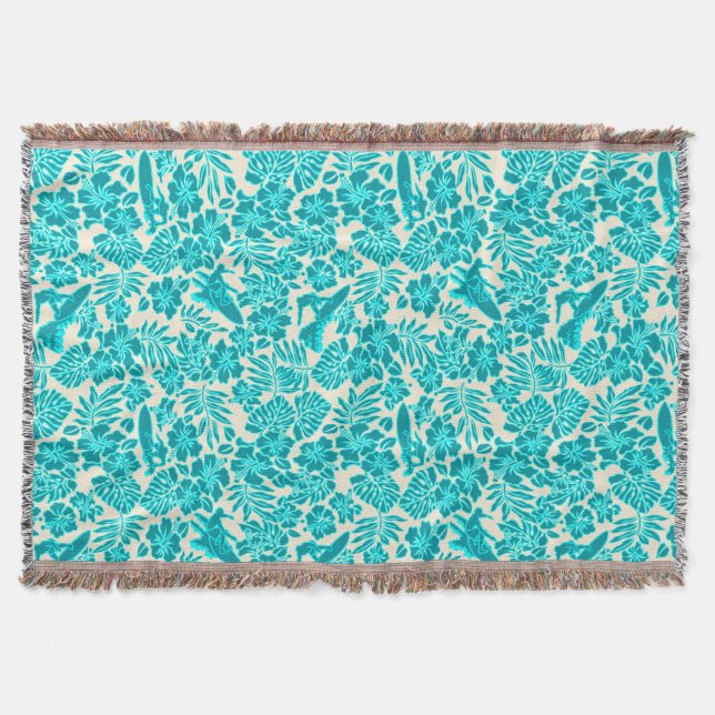 Surfa Pareau Hawaiian Hibiscus Throw Blankets Filt (Framsidan)