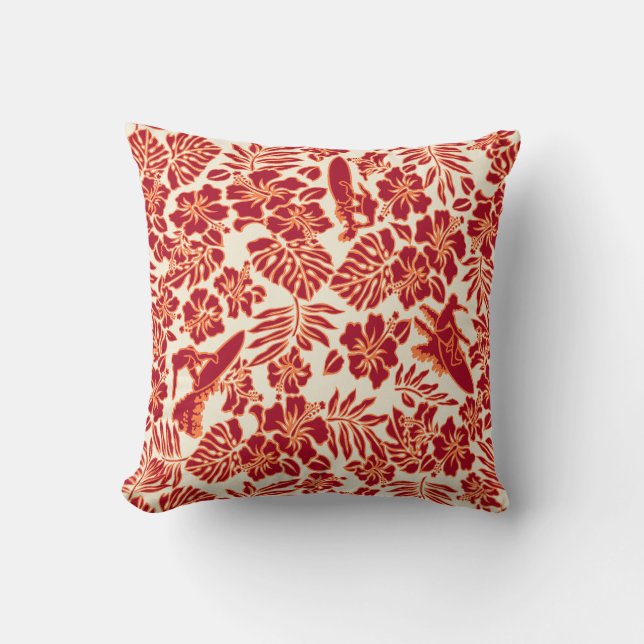 Surfa Pareau Hawaiian Reversible Square Pillow Kudde (Framsida)