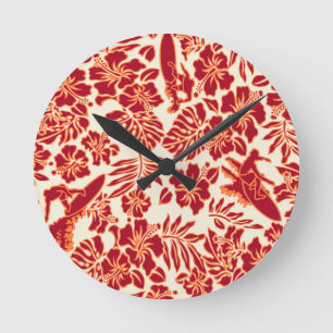Surfa Pareau Hawaiian Wall Clocks Rund Klocka