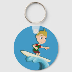 Surfa pojketecknadkeychain nyckelring