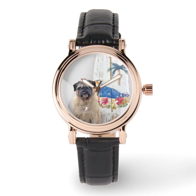 Surfa Pug Armbandsur (Framsida)
