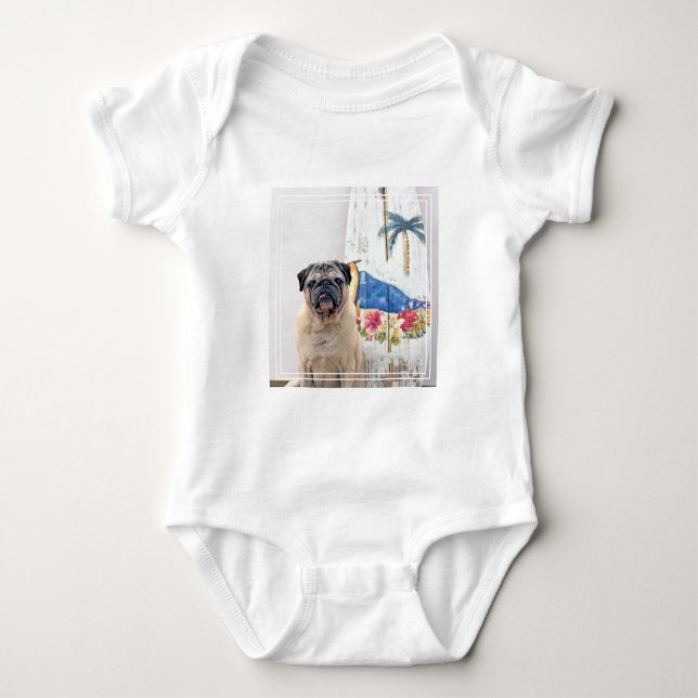 Surfa Pug T Shirt (Framsida)