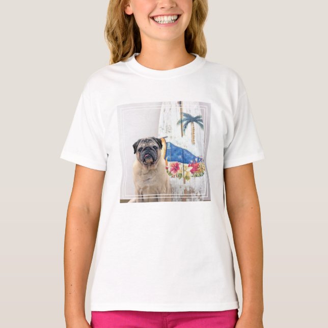 Surfa Pug T Shirt (Framsida)