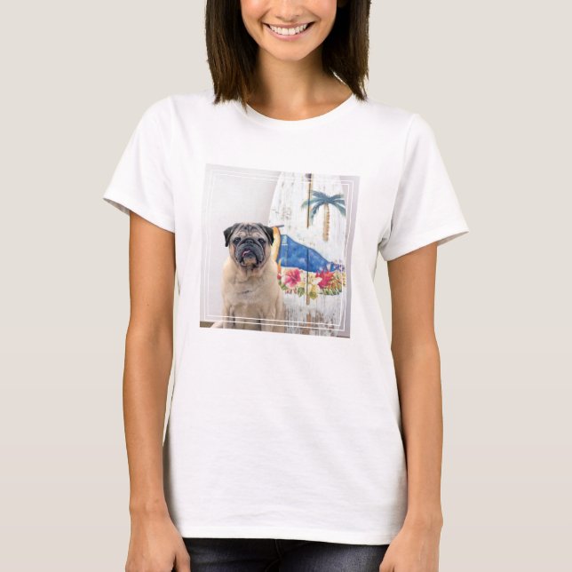 Surfa Pug T Shirt (Framsida)
