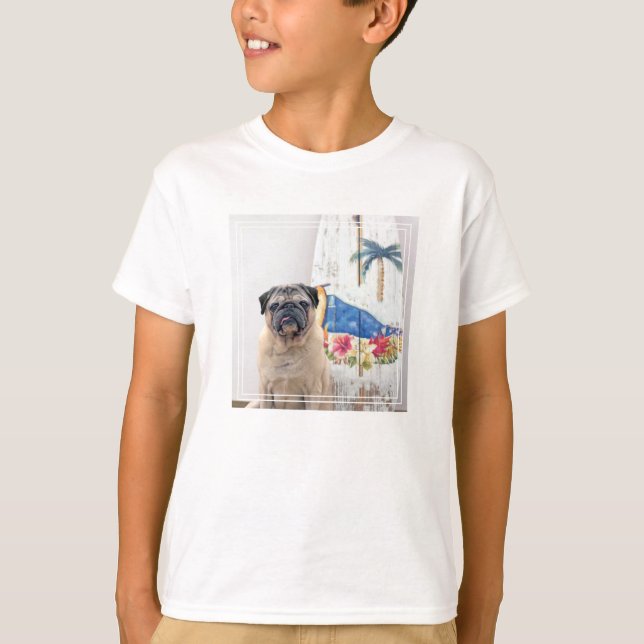 Surfa Pug T Shirt (Framsida)