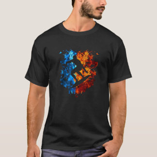 Surfa Red Blue Fire Surfer Sports Surfboard Surfbo T Shirt
