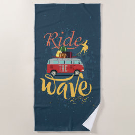 Surfa Ride Wave Beach Towel