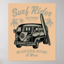 Surfa Rider California Beach Poster