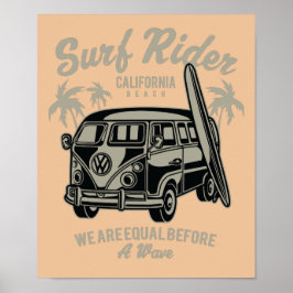 Surfa Rider California Beach Poster