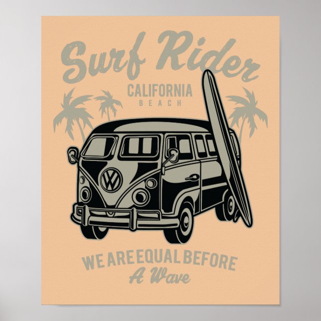 Surfa Rider California Beach Poster (Framsidan)