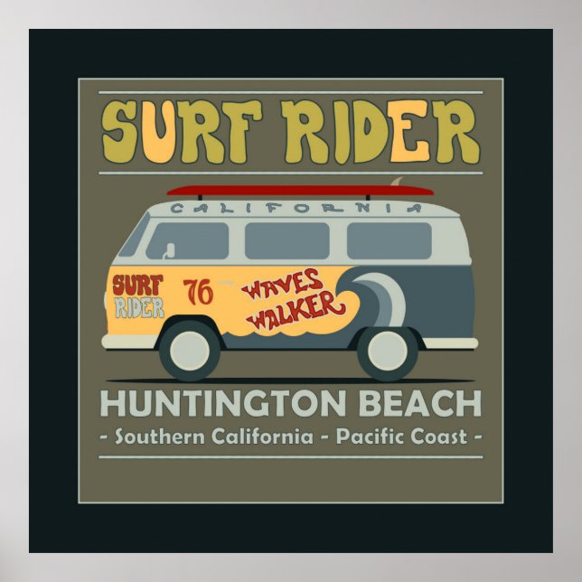 Surfa Rider Huntington Beach Poster (Framsidan)