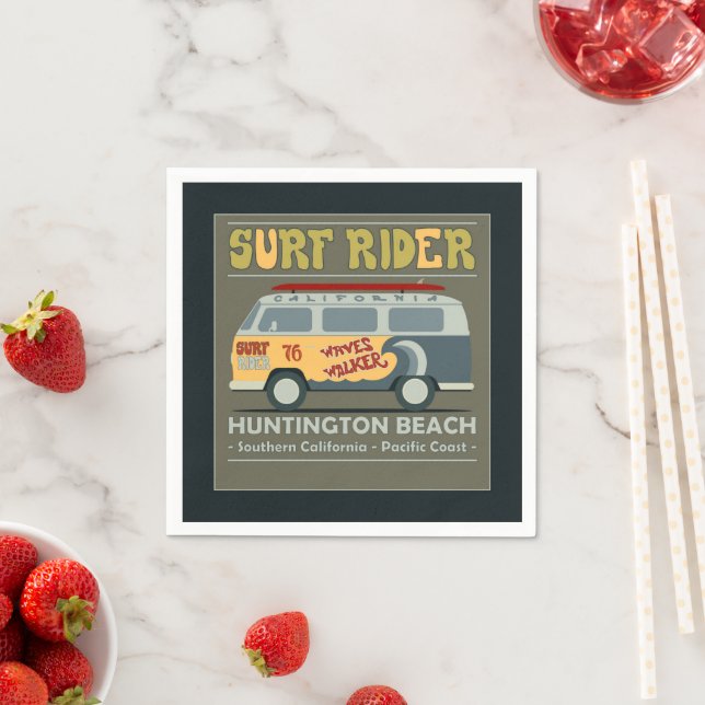 Surfa Rider Huntington Beach Poster Pappersservett (Insitu)
